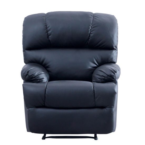 Luxury Style Black Leather Comfortable Upholstery Living Room Single Sofa Recliner