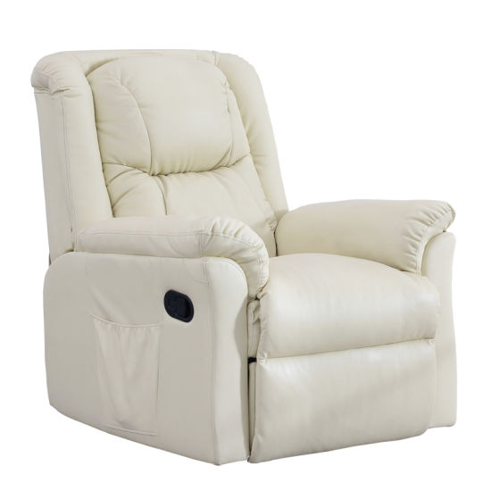 White Synthetic Leather New Design Good Quality Recliner Chair Sofa